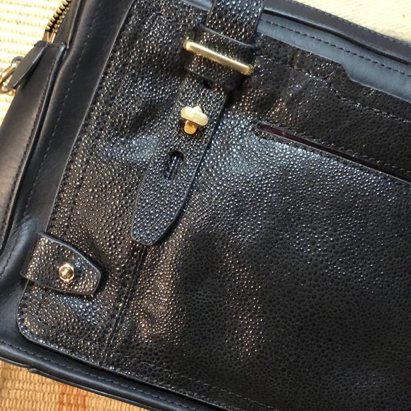 Etienne Aigner Exotic Black Satchel Crossbody - Picture 3 of 5